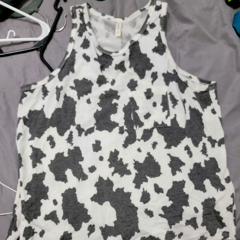 Cow print tank top